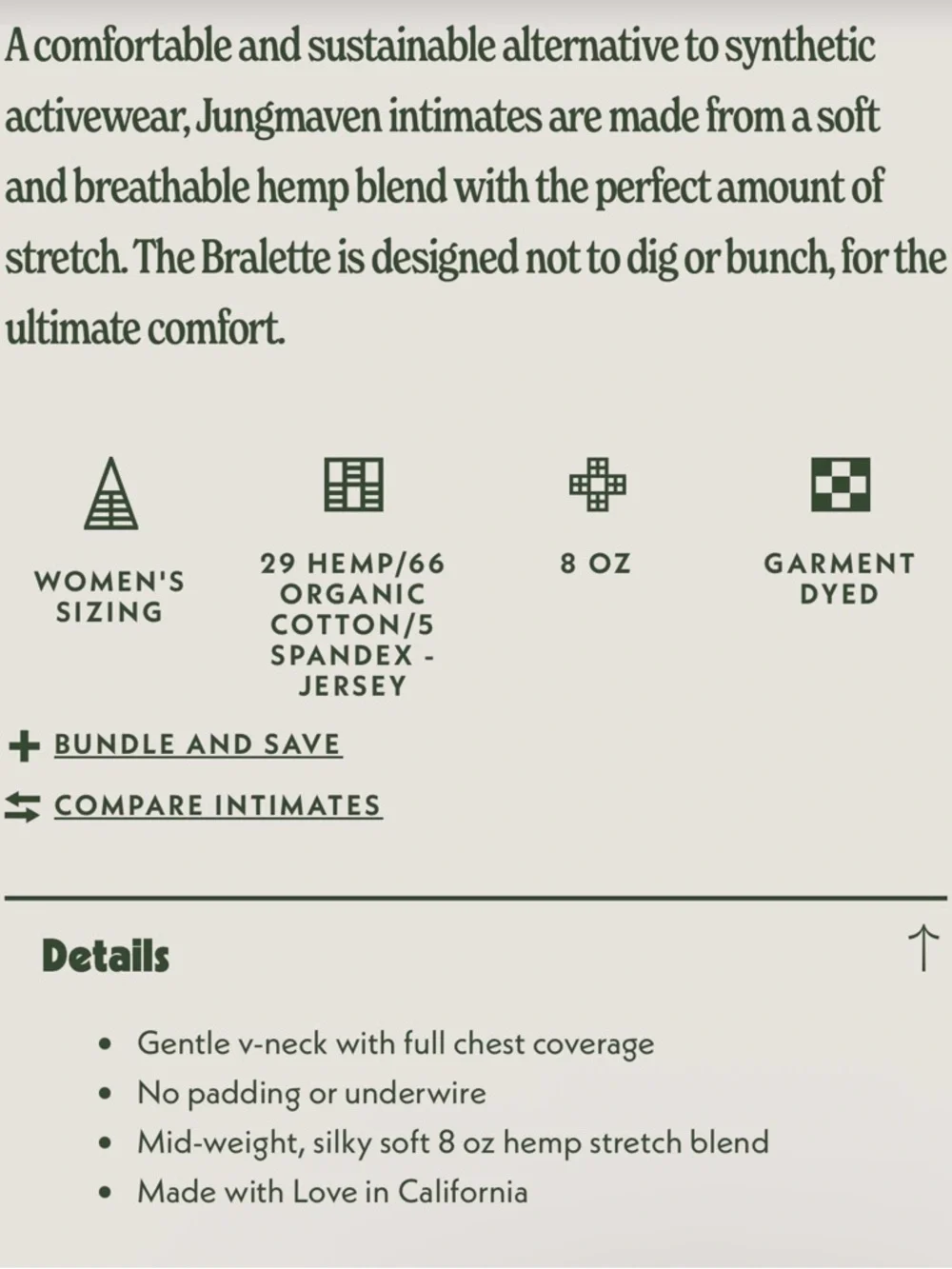 Jungmaven hemp and organic cotton Bralette in Navy, XS - Picture 10 of 10